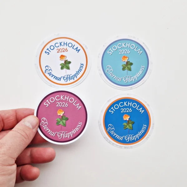 Klistermärke 5,5 cm Hjorton - Engelska- Blandade färger