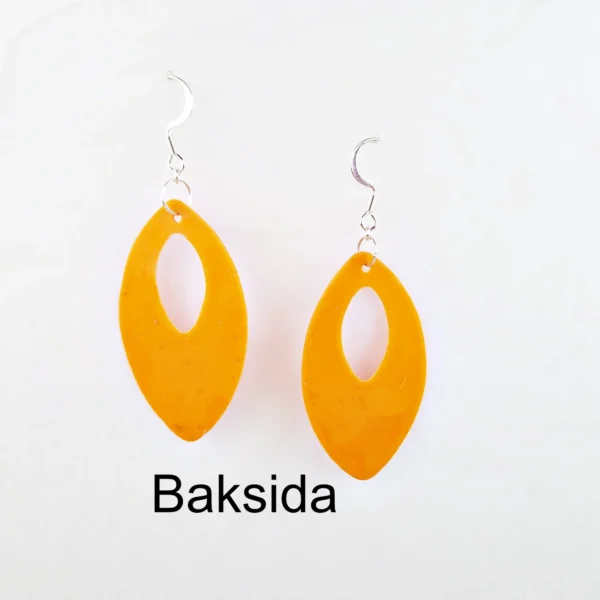 Örhängen tunna med öppning 5x2,5 cm Orange