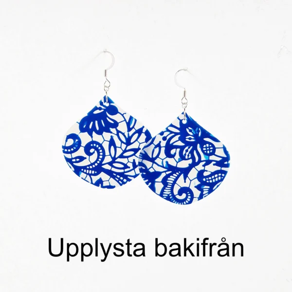 Örhänge Spetsmönster Blå 4,5x4,5 cm