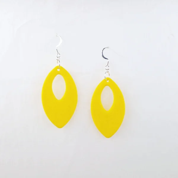 Örhängen tunna med öppning 5x2,5 cm Gul